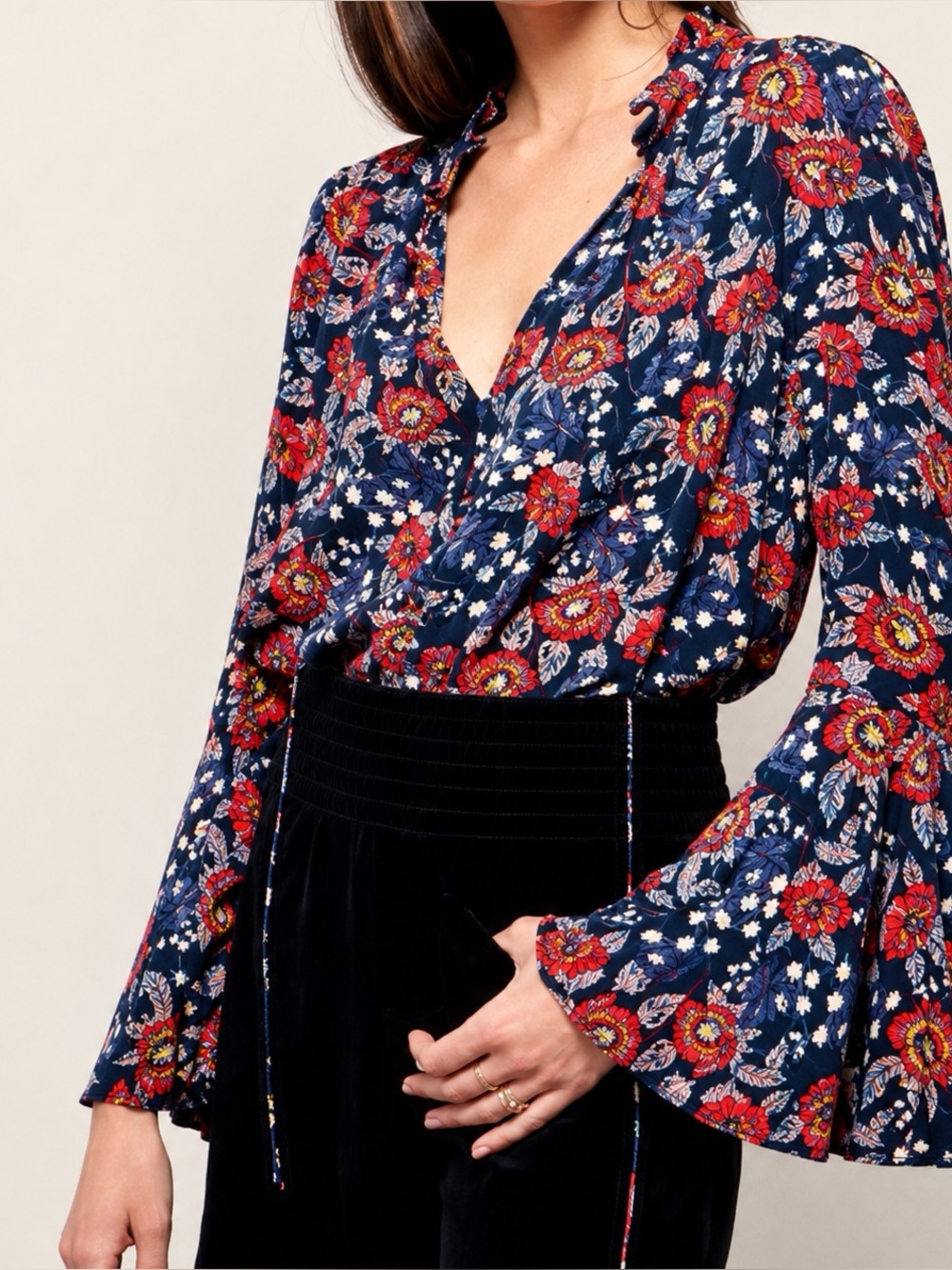 Free People Magic Mystery Bell Sleeve Tunic Top‎